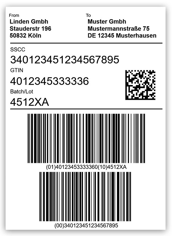 GS1 now allows 2D Datamatrix barcode on the logisti label. 