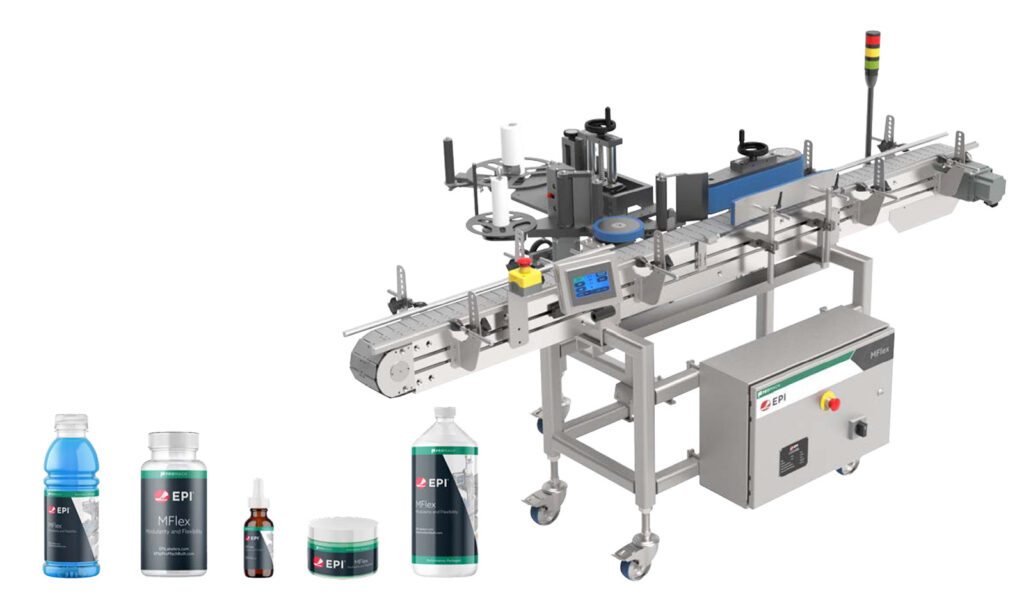 MFlex Pressure-Sensitive Labeling for Round Containers. 